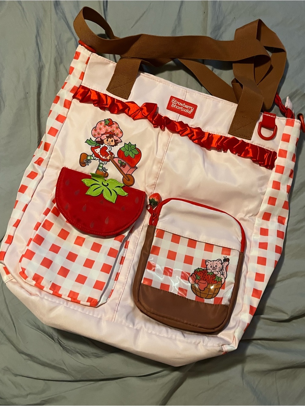 Strawberry Shortcake Red & White Check Tote Bag